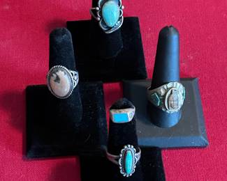 Turquoise and silver. 