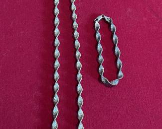Sterling necklace and bracelet. 
