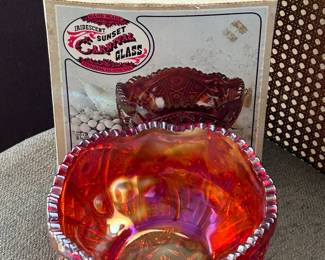 Carnival Glass with origional box. 
