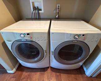 Whirlpool front loading washer, dryer. 