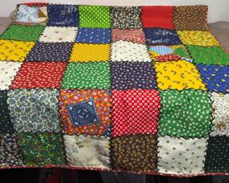 Patchwork Quilt Hand  Machine Stitched