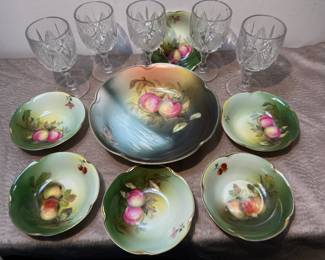 J.  C. Bavaria Louise pattern porcelain fruit set 