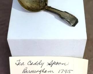 Antique Joseph Willmore Sterling Tea Caddy Spoon