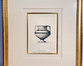Signed Loran Speck, The Emerson Award Framed 410 Etching