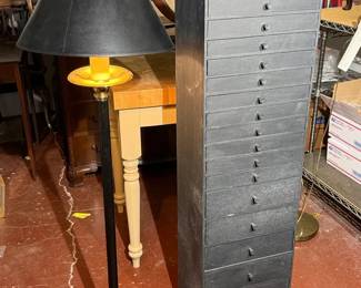 Floor Lamp  Tall MultiDrawer Cabinet