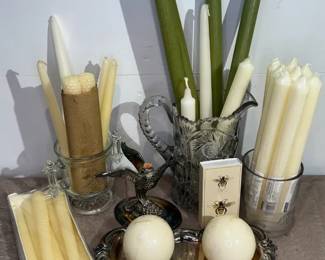 Swan Glass Warmer, Taper Candles, Snuffer  More