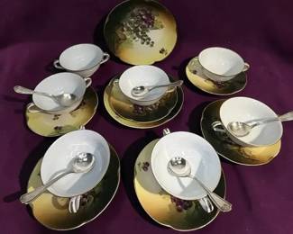 antique JC Jaeger  Co. Bavaria Louise porcelain plates signed A. Koch  Other items