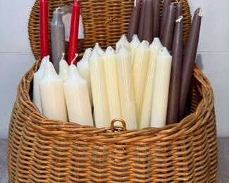 Fishing Basket Full of Taper Candles