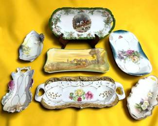 Vintage porcelain celery and relish dishes