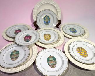 Email de Limoges Faberge Egg Porcelain Plates  Wedgewood