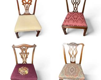 Four Traditional Chippendalestyle Chairs