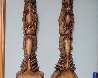 Vintage Hanging Wooden Utensils