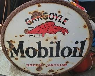 Large Vintage Mobil Oil Sign