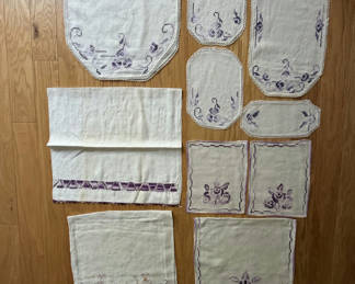 Lot 45: Vintage Embroidered Linen - Purple