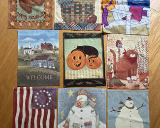 Lot 24: Garden Flags - Group Of 9
