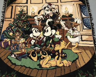 Lot 30: Vintage Disney Mickey Mouse and Friends Tapestry Blanket Throw