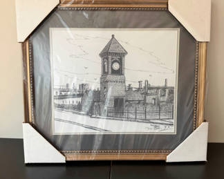 Lot 7: Signed LE Print Cranston Print Works Clock Tower in Webster, MA
