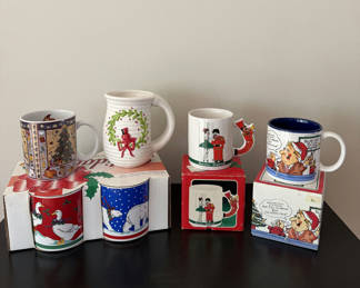 Lot 62: Christmas Mug Lot - Vintage & New