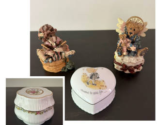 Lot 3: Vintage Trinket Boxes - One Music Box