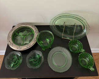 Lot 46: Vintage Uranium & Depression Green Glass