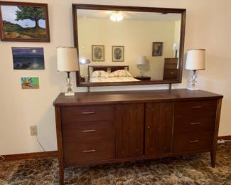 Broyhill Saga  long dresser and mirror 