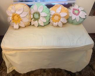 Trunk with slip cover ,darling pillows