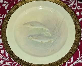 ARTIST SIGNED MINTON CHINA for TIFFANY's FISH PLATE
