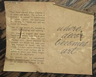 MCM WITCO DECORATOR WALL ART TAG