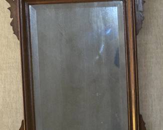 ANTIQUE WALNUT EAGLE WALL MIRROR