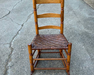 Lot 11: Antique Ladder Back Rocker
