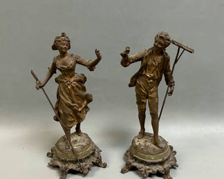 Lot 27: Pair of Rancoulet Gilt Bronze Statues Signed