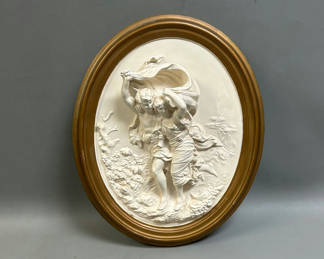 Lot 13: Mid-Century Relief Chalkware Sculpture