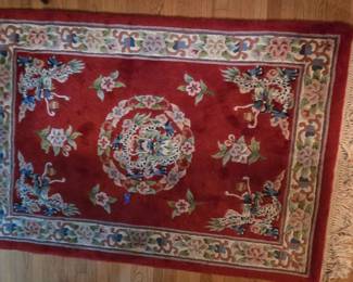 Chinese Red Area Rug 3'11" x 5'8"