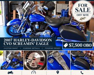 2007 Harley Davidson CVO Screamin' Eagle