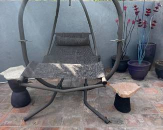 2-person lounge swing - purchased 3 years ago - dark fabric