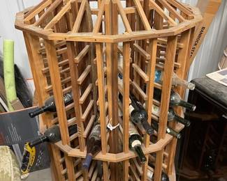 ciccular wine rack with wheels