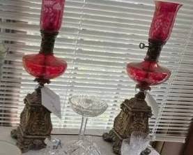cranberry lamps both