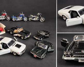 04 Classic American Muscle Die Cast Cars Motorcycles Corvette, Mustang Boss 429 8 Pc