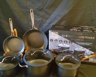Thyme Table NonStick Cookware Set Titanium Reinforced Box Included