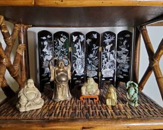 AsianInspired Sculpture Backdrop Collection Buddha Folding screen