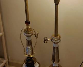 Brass Glass Hurricane Lamp Set 3 Table Lamps, Tortoise Shell Glass Lamp