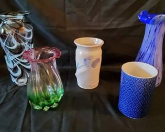Alicja handBlown Glass, Sherry Steinway, Burton Burton Art Glass Pottery Vase Collection