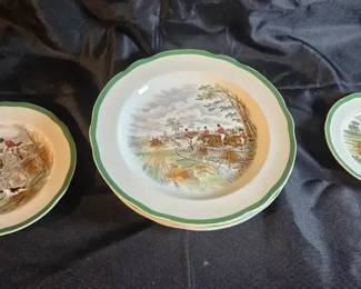 Vintage Spode England The Hunt J.F. Herring Fox Hunt Plates