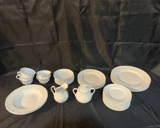 Ralph Lauren Wedgwood Claire Fine China Dinnerware Set Vintage White Floral Lot