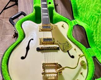 Gretsch White Falcon! With outrageous neon green original case!!