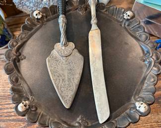 Original Signed Brian Demski Cake Platter & Utensils
