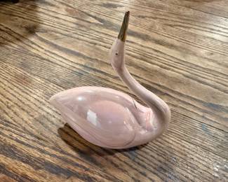 Vintage Pink Swan Figurine 