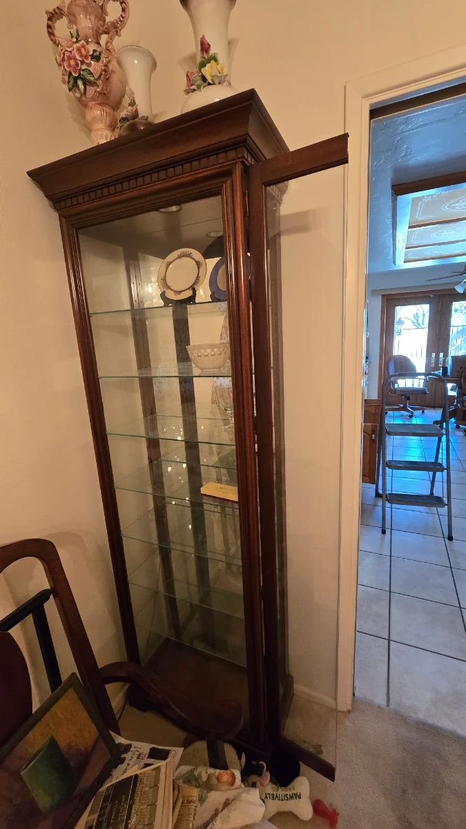 Small dark wood curio