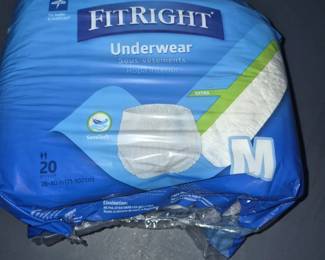18 packs of Adult Disposable Briefs Size Medium