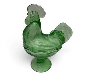 Rooster Glass Candy Dish